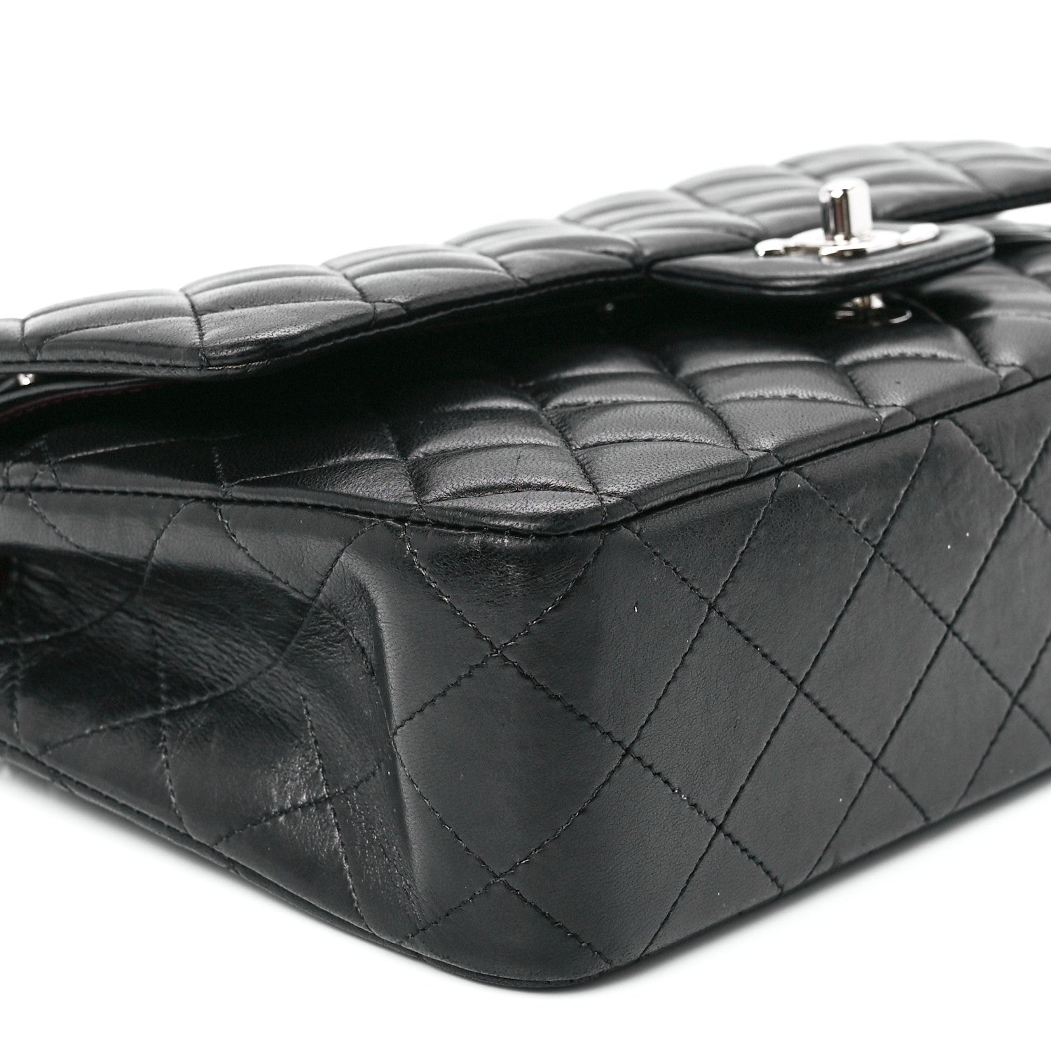 Chanel Lambskin Quilted Medium Double Flap Black 10 of 11