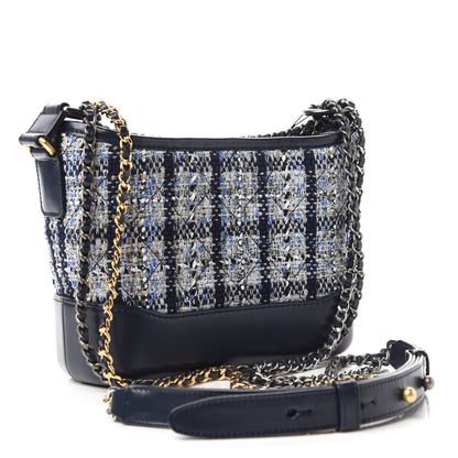 Chanel Tweed Calfskin Small Gabrielle Hobo Blue 4 of 12