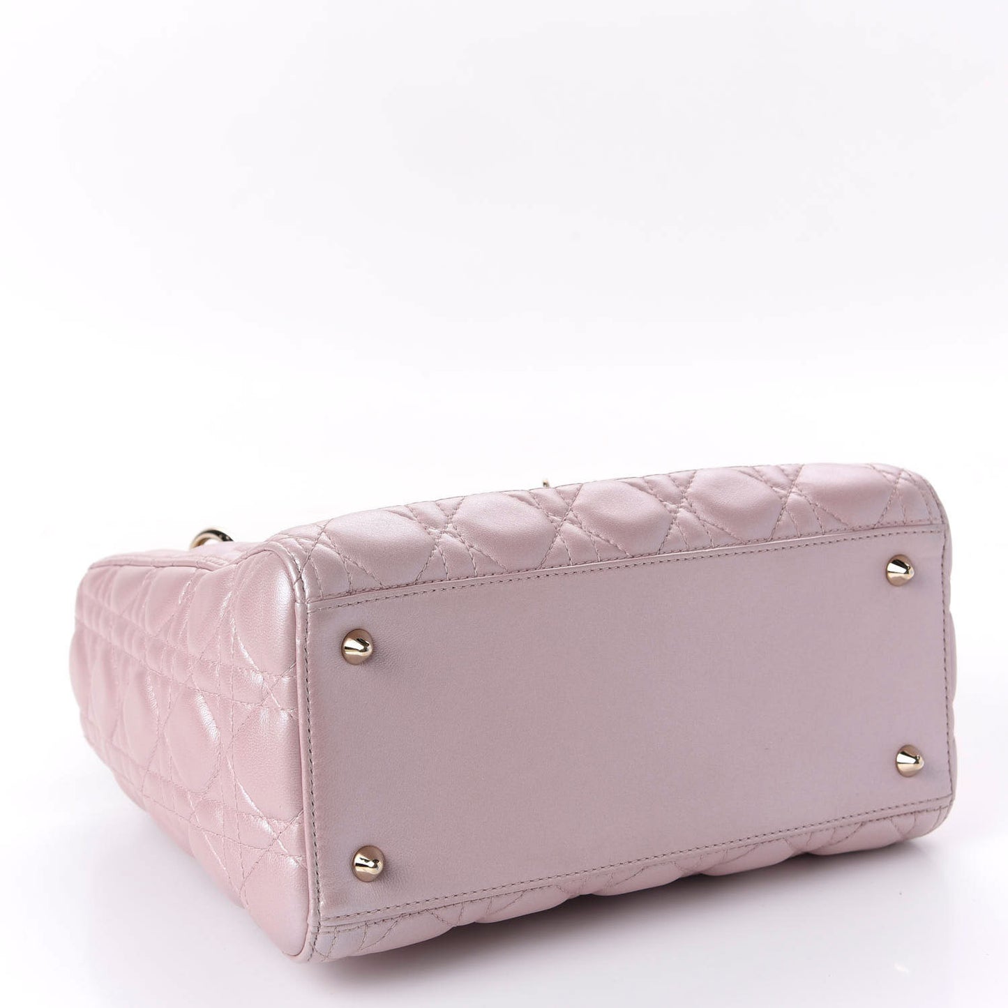 Pearly Lambskin Cannage Medium Lady Dior Lotus
