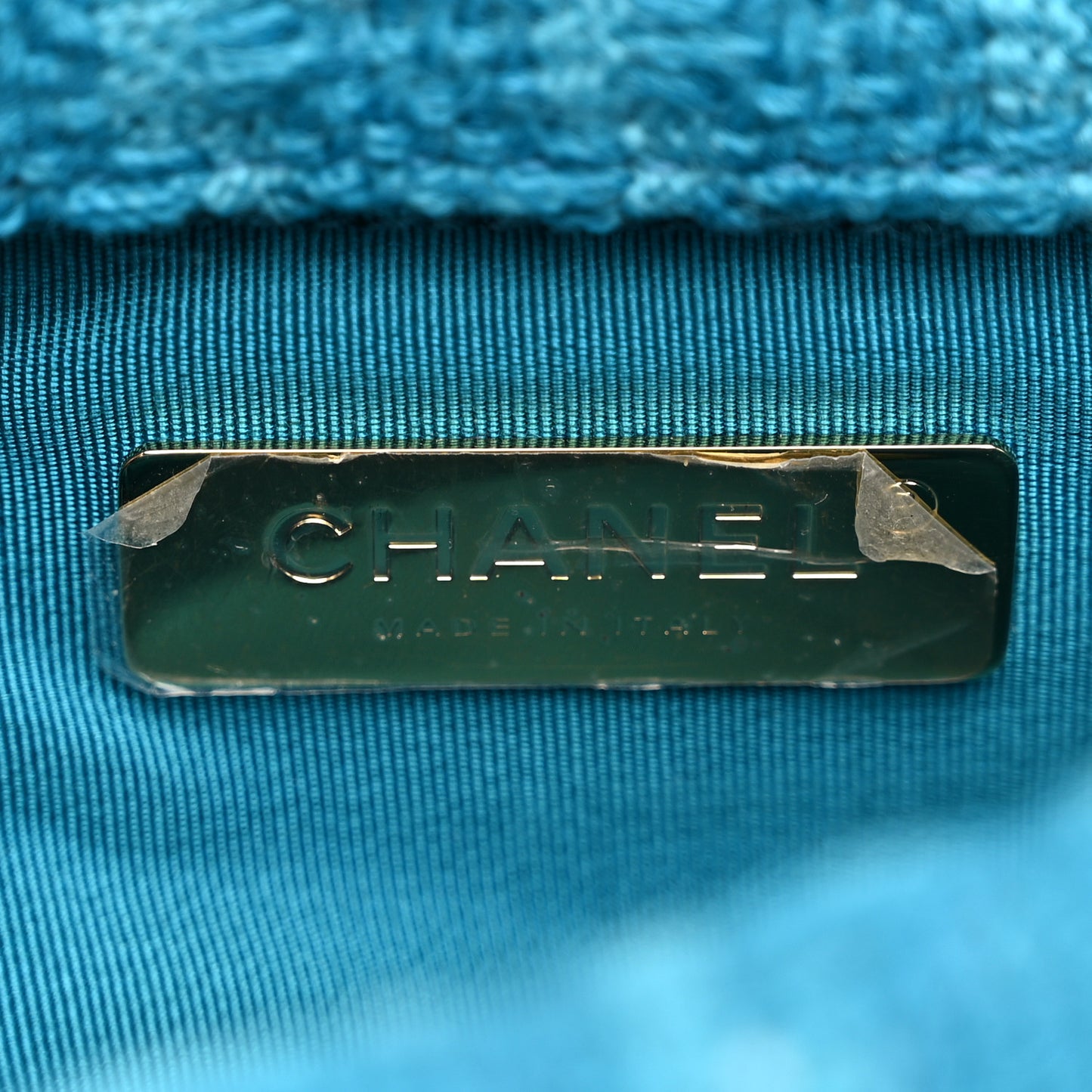 Tweed Quilted Chanel 19 Waist Bag Turquoise
