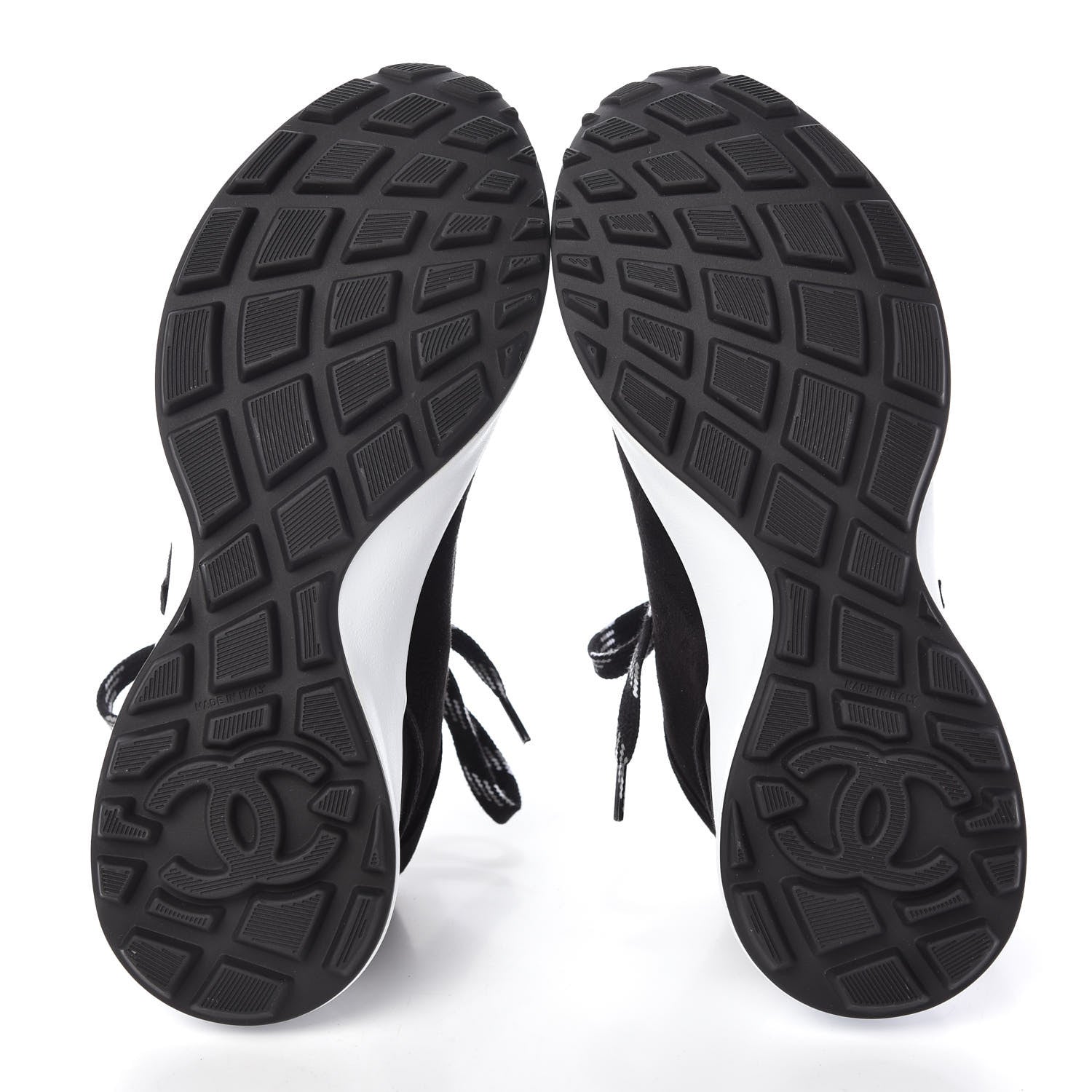 Chanel Suede Goatskin CC Sneakers 36.5 Black 5 of 10