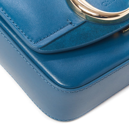 Chloe Shiny Calfskin Suede Mini C Double Carry Blue 5 of 7
