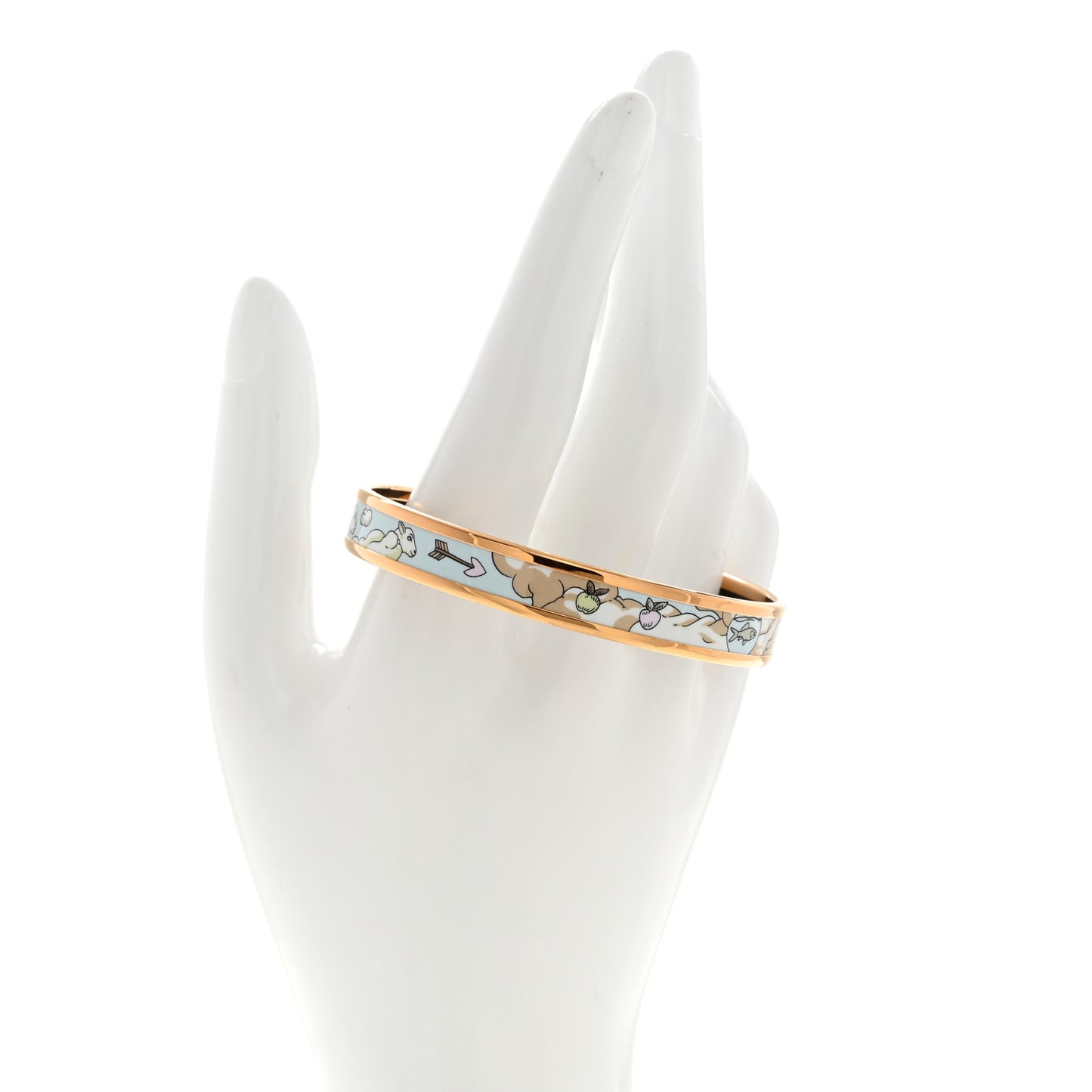 Enamel Narrow Tea for Two Printed Bracelet 65 Hypno