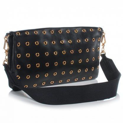 Prada Nappa Grommet Borchie Shoulder Bag Nero Black 3 of 8