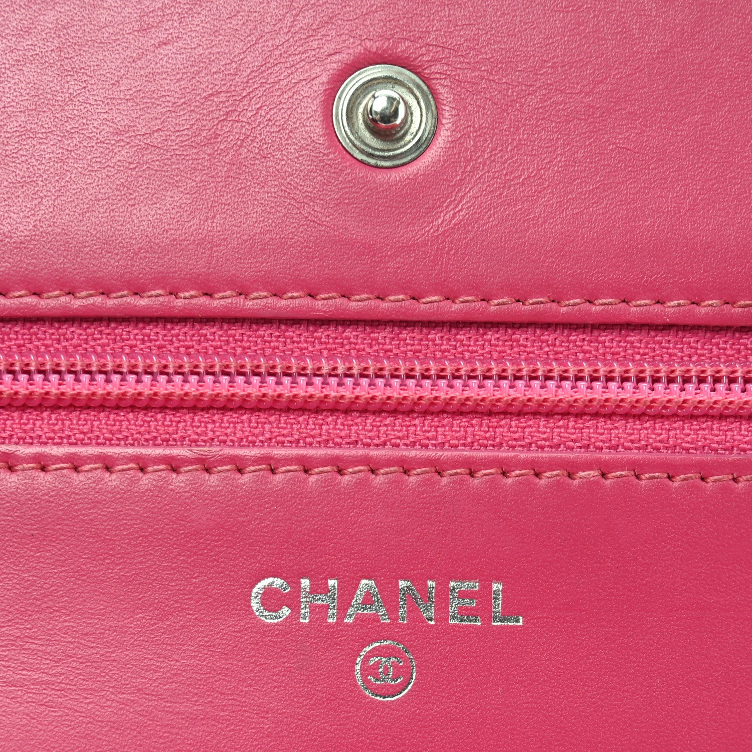 Chanel Patent Calfskin Quilted Wallet On Chain WOC Pink 6 of 10