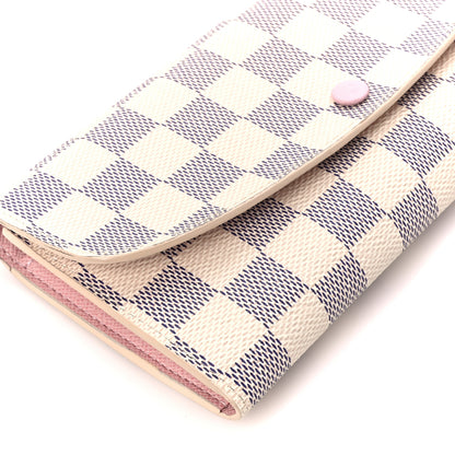 Louis Vuitton Damier Azur Emilie Wallet Rose Ballerine 9 of 11
