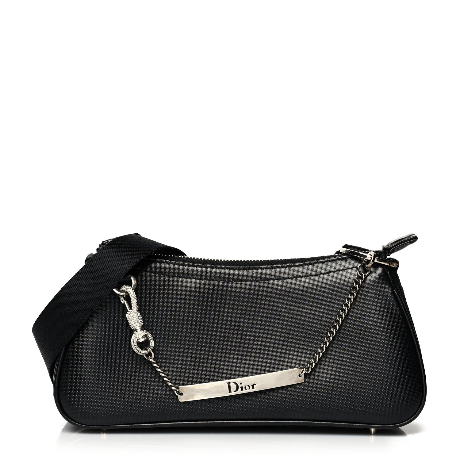 Christian Dior Silk Jersey Crystal Hardcore Shoulder Bag Black 1 of 8