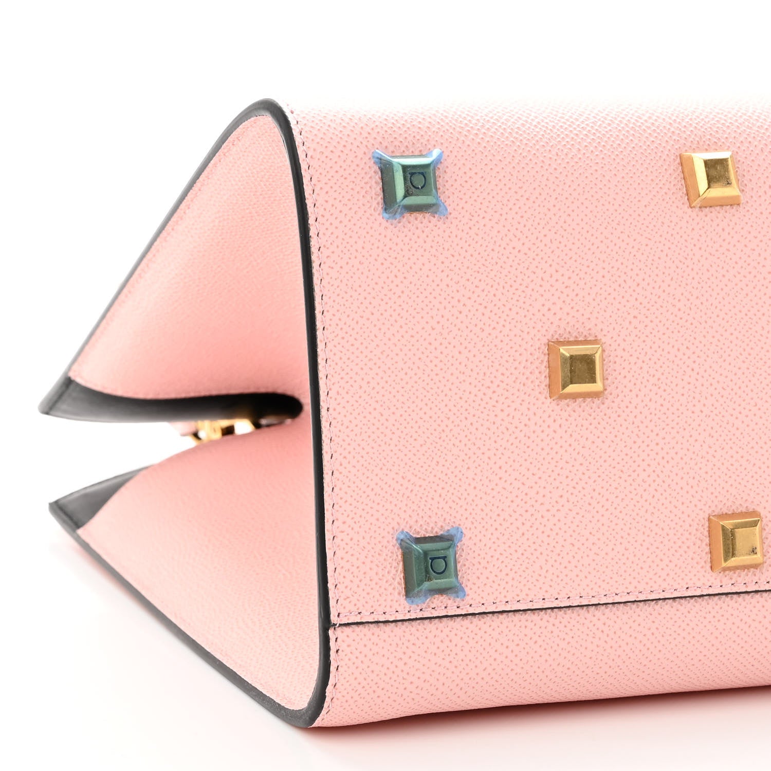 Salvatore Ferragamo Hammered Calfskin Medium The Studio Box Bag Pink 8 of 9