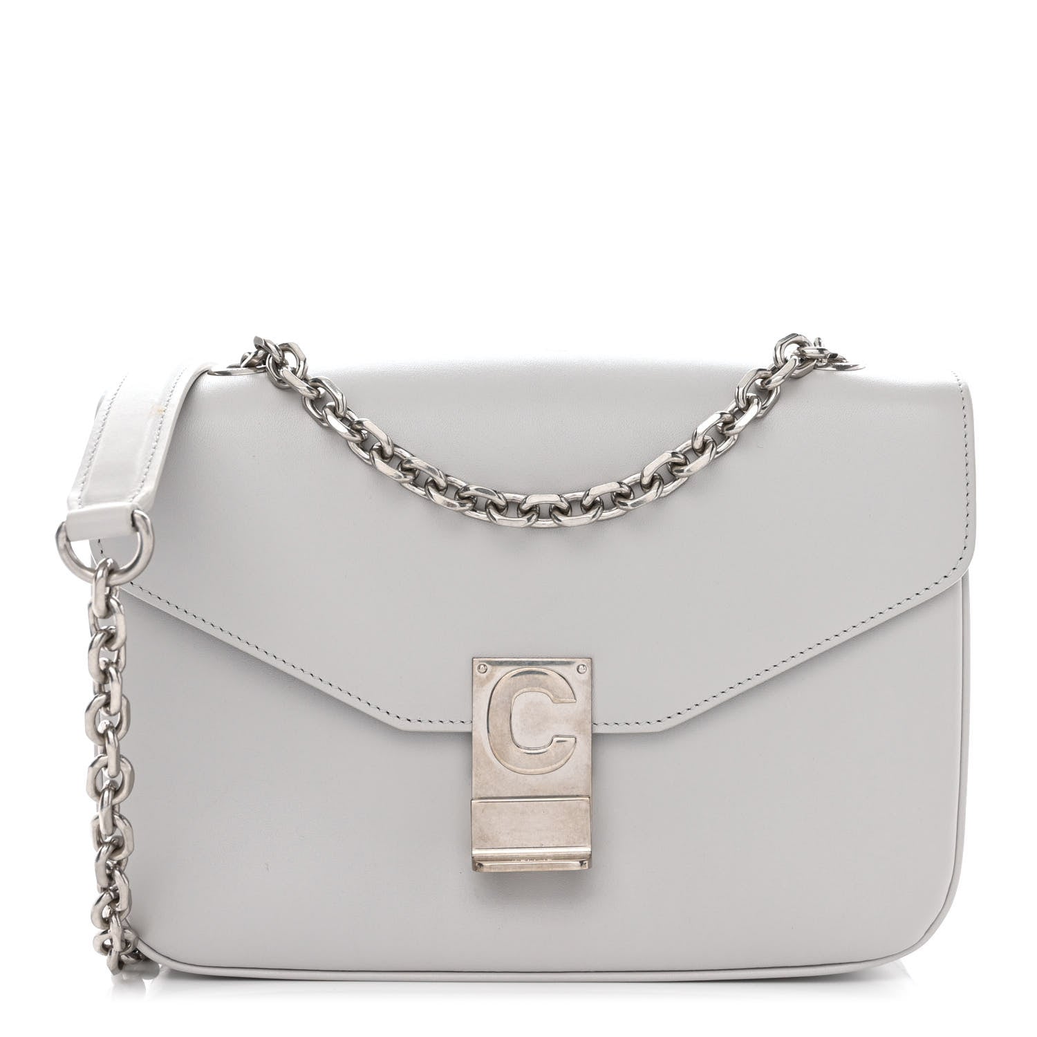 Celine Shiny Calfskin Medium C Bag Pale Grey 1 of 12