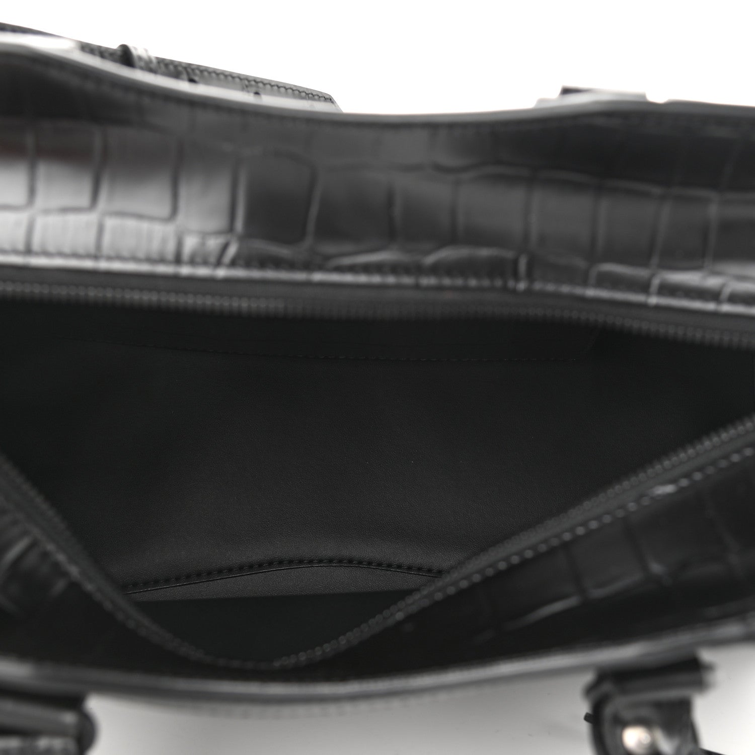 Balenciaga Semi Shiny Calfskin Crocodile Embossed Neo Classic Black Hardware S City Black 5 of 9