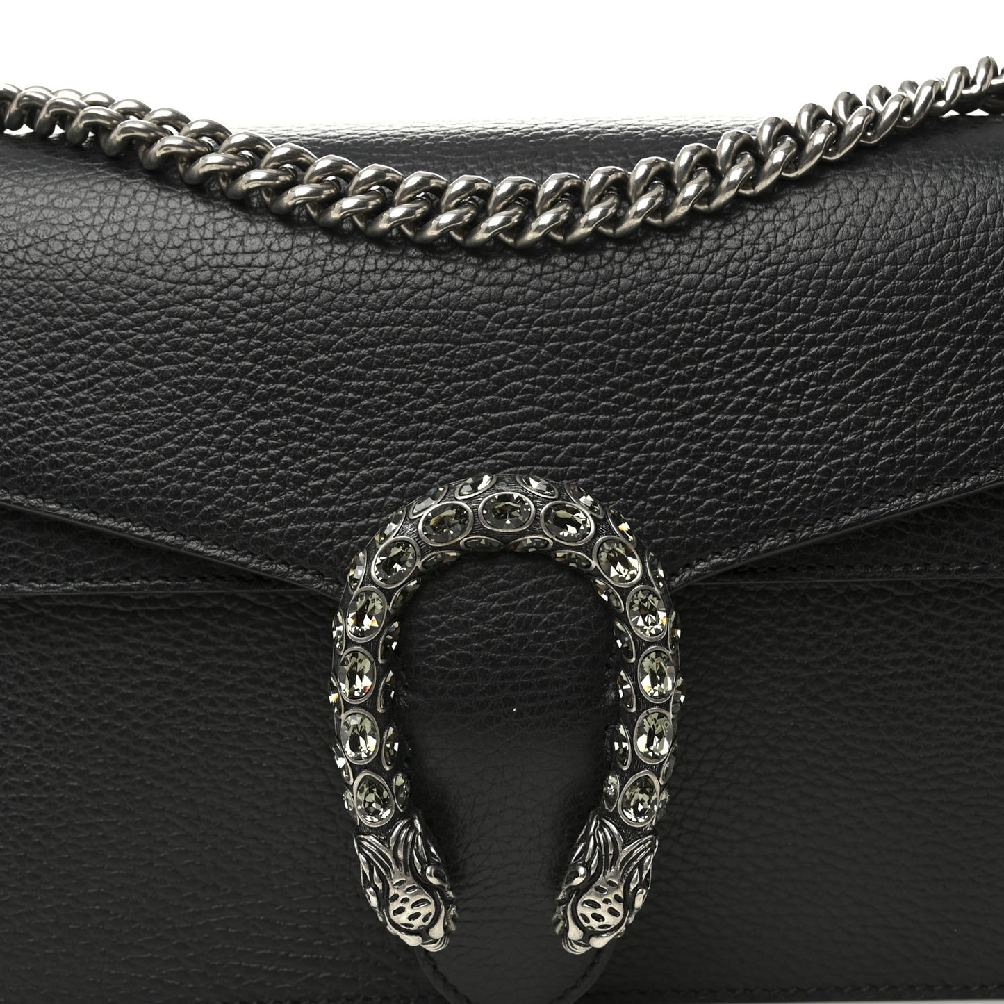 Pebbled Calfskin Small Dionysus Shoulder Bag Black