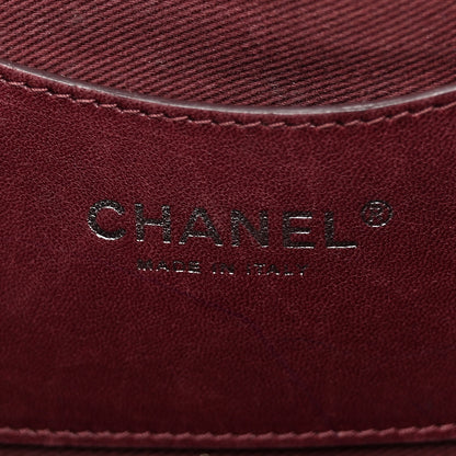 Chanel Patent Quilted Maxi Just Mademoiselle Bowling Bag Burgundy 8 of 24
