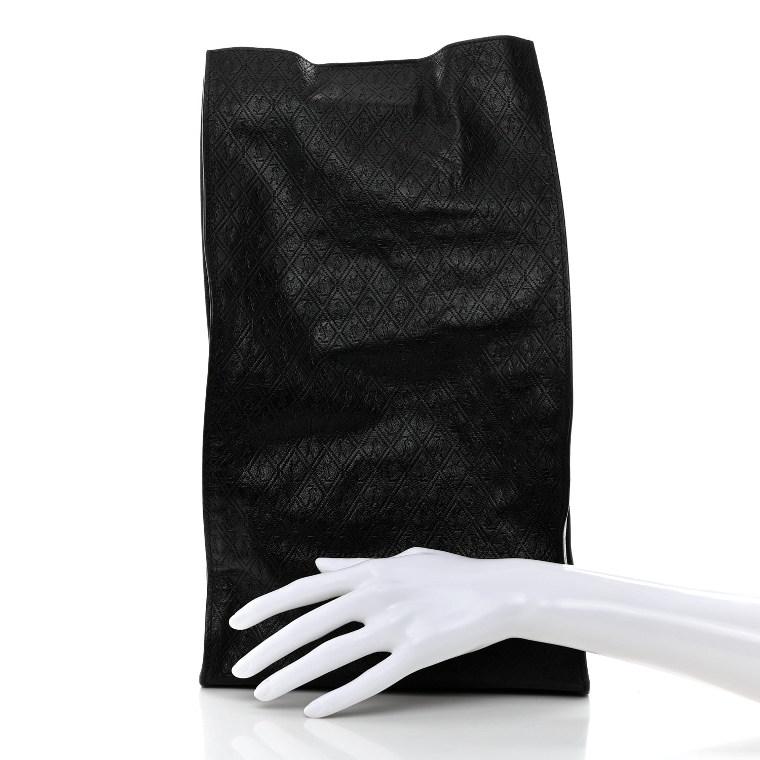 Saint Laurent Calfskin Monogram Deli Paper Bag Vintage Black 2 of 7