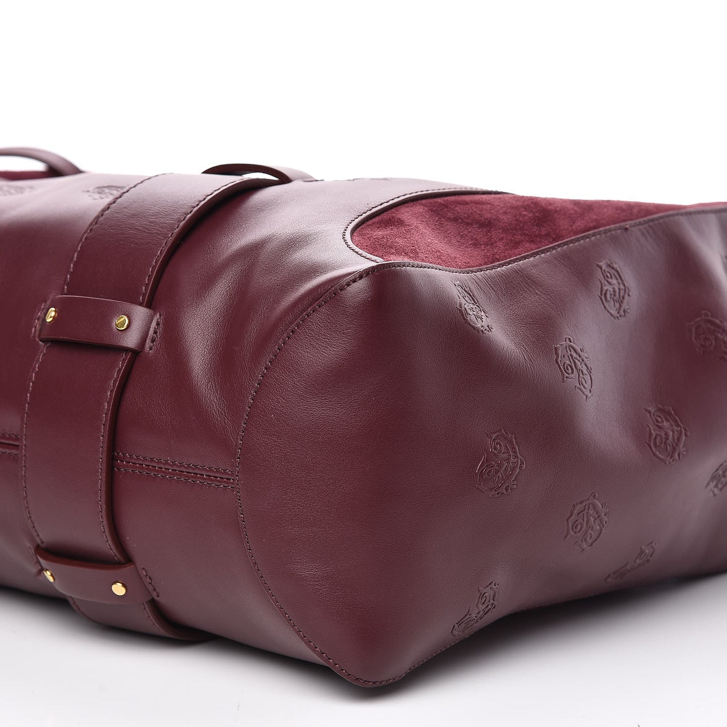 Smooth Calfskin Embossed Tao Zipped Tote Burnt Brown