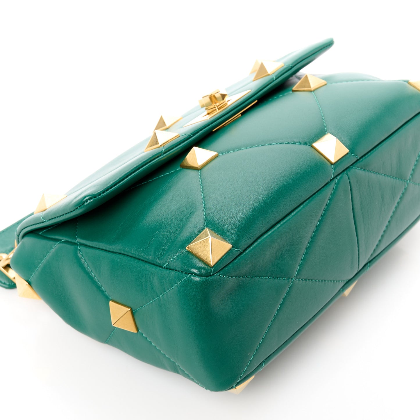 Nappa Large Roman Stud Shoulder Bag Jungle