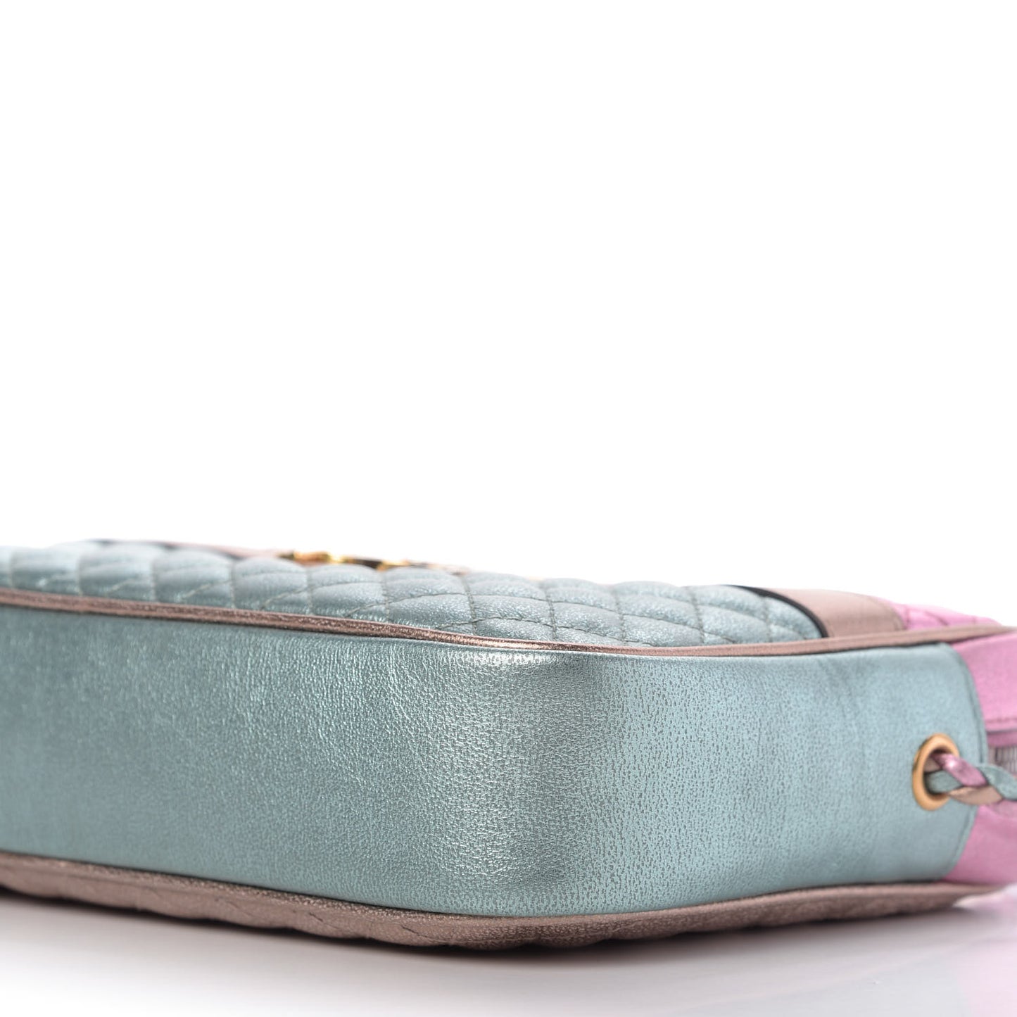 Laminated Nappa Trapuntata Small Zumi Shoulder Bag Rosa Lago Rame