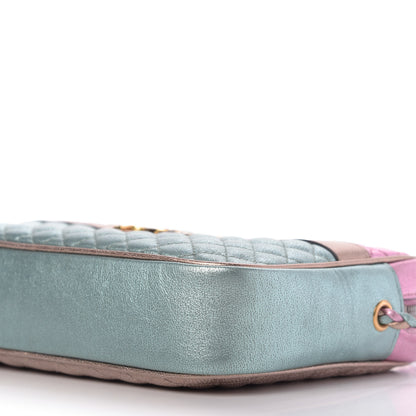 Gucci Laminated Nappa Trapuntata Small Zumi Shoulder Bag Rosa Lago Rame 7 of 9