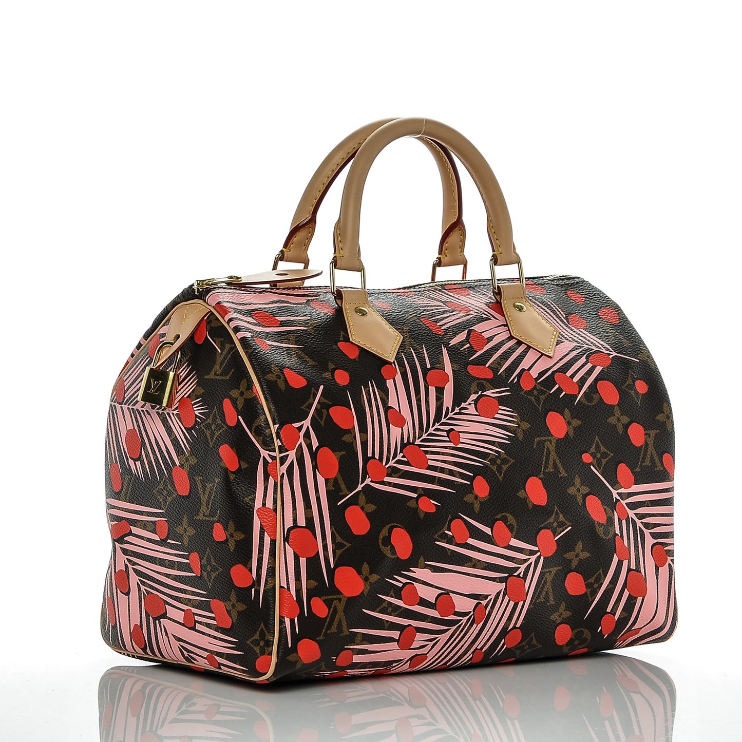 Monogram Jungle Dots Speedy 30 Sugar Pink Poppy