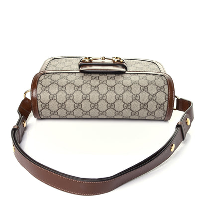 Gucci GG Supreme Monogram Horsebit 1955 Shoulder Bag Beige Brown Sugar 10 of 11