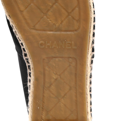 Chanel Satin Grosgrain Espadrilles 37 Black 6 of 10
