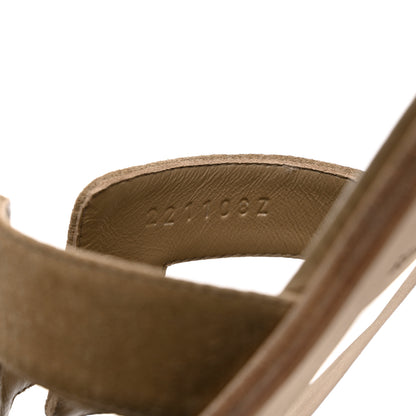 Hermes Suede Goatskin Oran Sandals 36.5 Beige Sable 6 of 9
