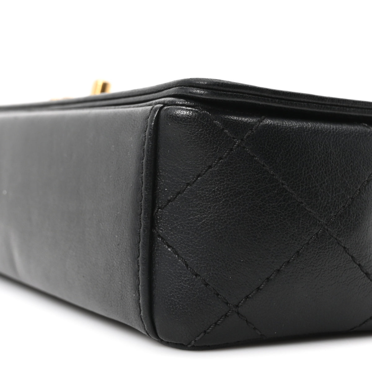 Sheepskin Quilted Small Vintage Mademoiselle Flap Black