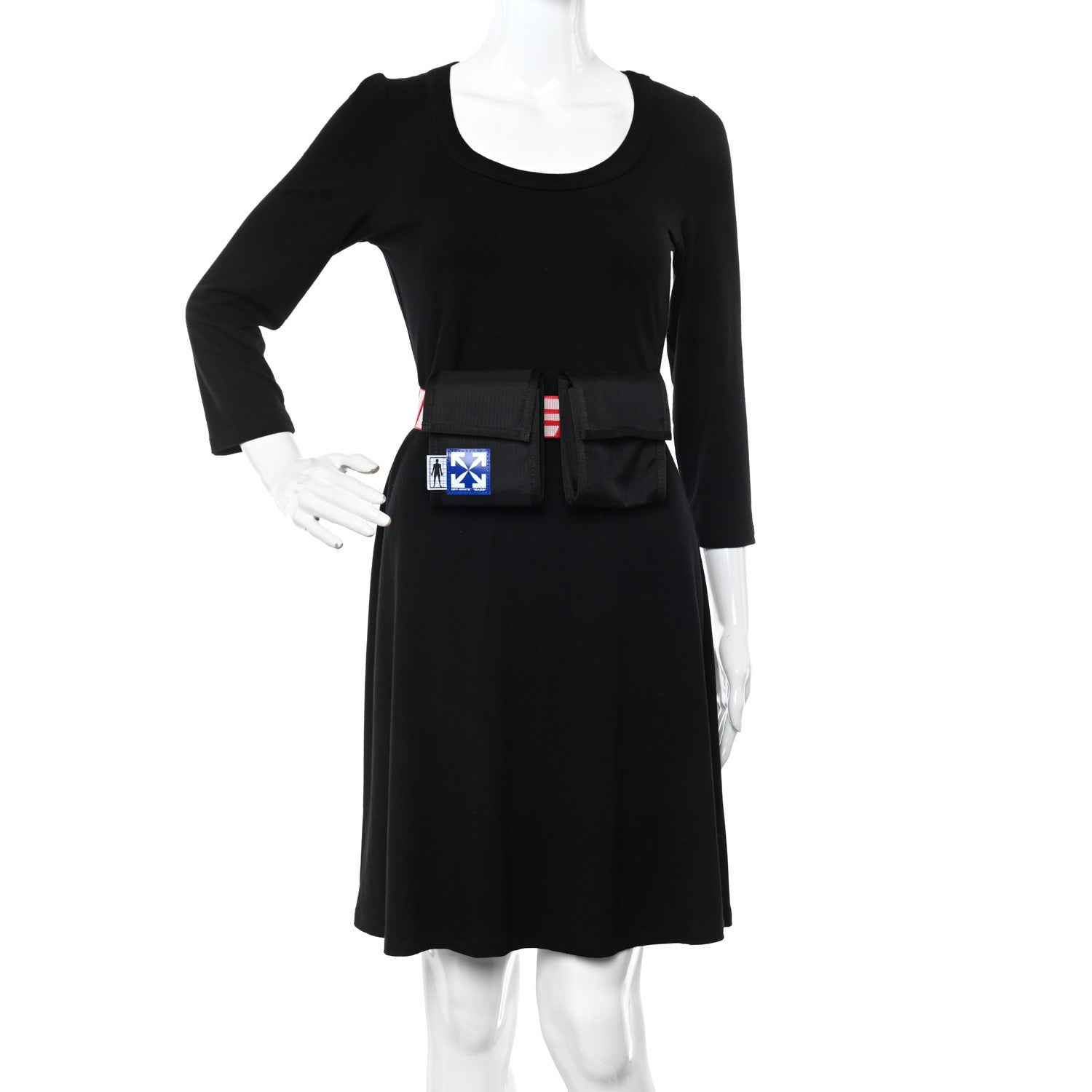 Off-White Nylon Two Pocket Belt Bag Black Red 2 of 10