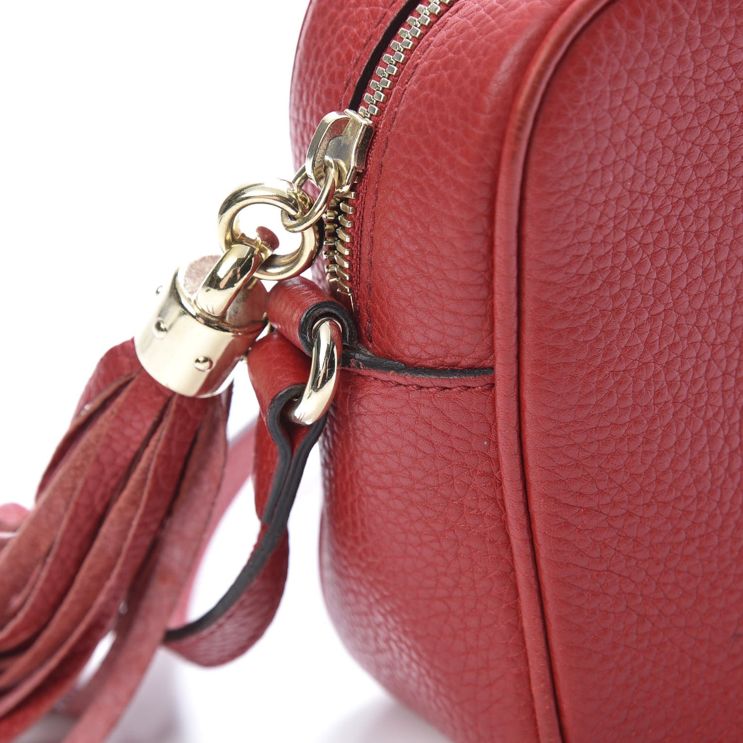 Pebbled Calfskin Small Soho Disco Bag Tabasco Red