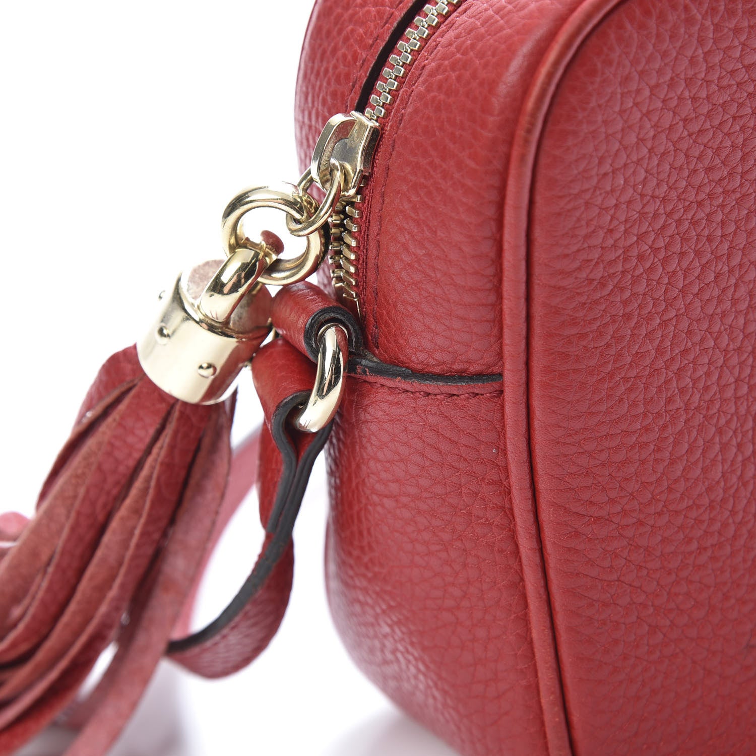 Gucci Pebbled Calfskin Small Soho Disco Bag Tabasco Red 14 of 15