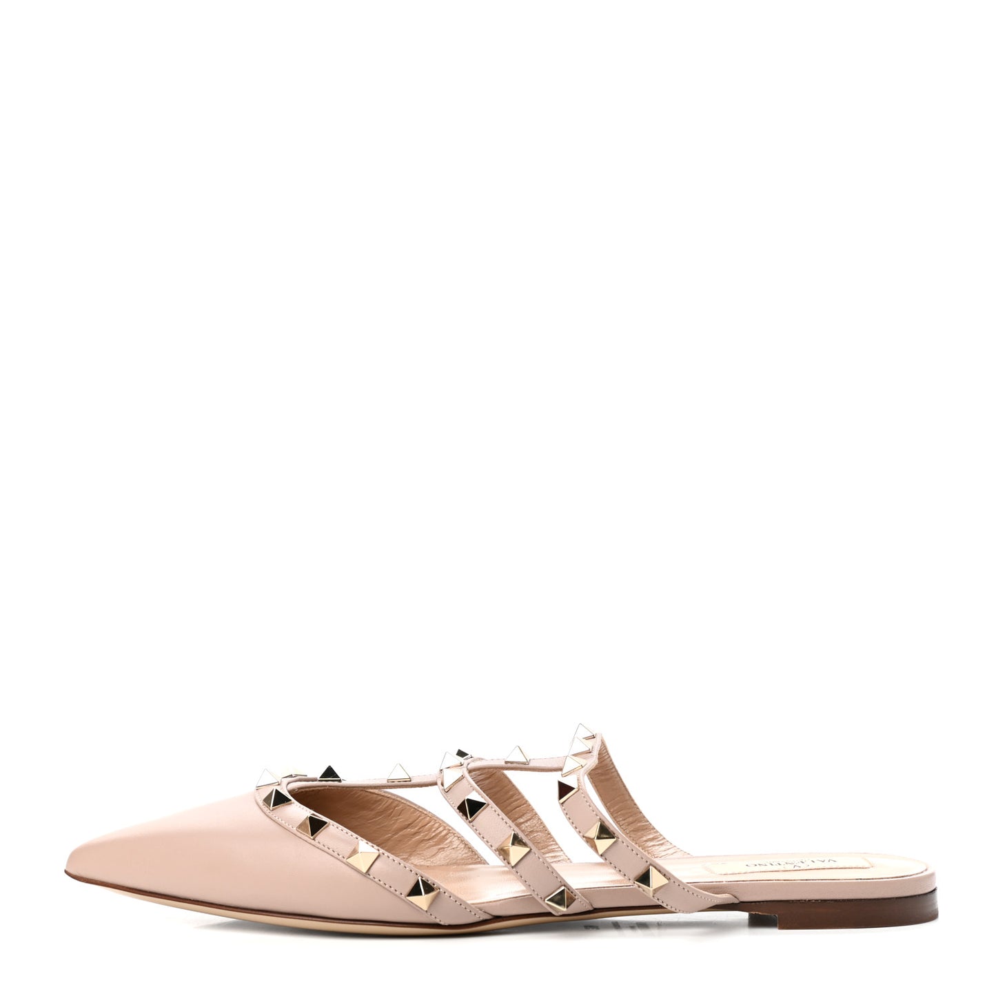 Nappa Rockstud Flat Cage Mules 39 Poudre