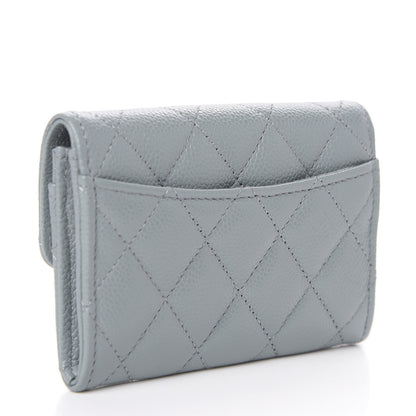 Chanel Caviar Quilted Flap Card Holder Wallet Blue 2 of 7
