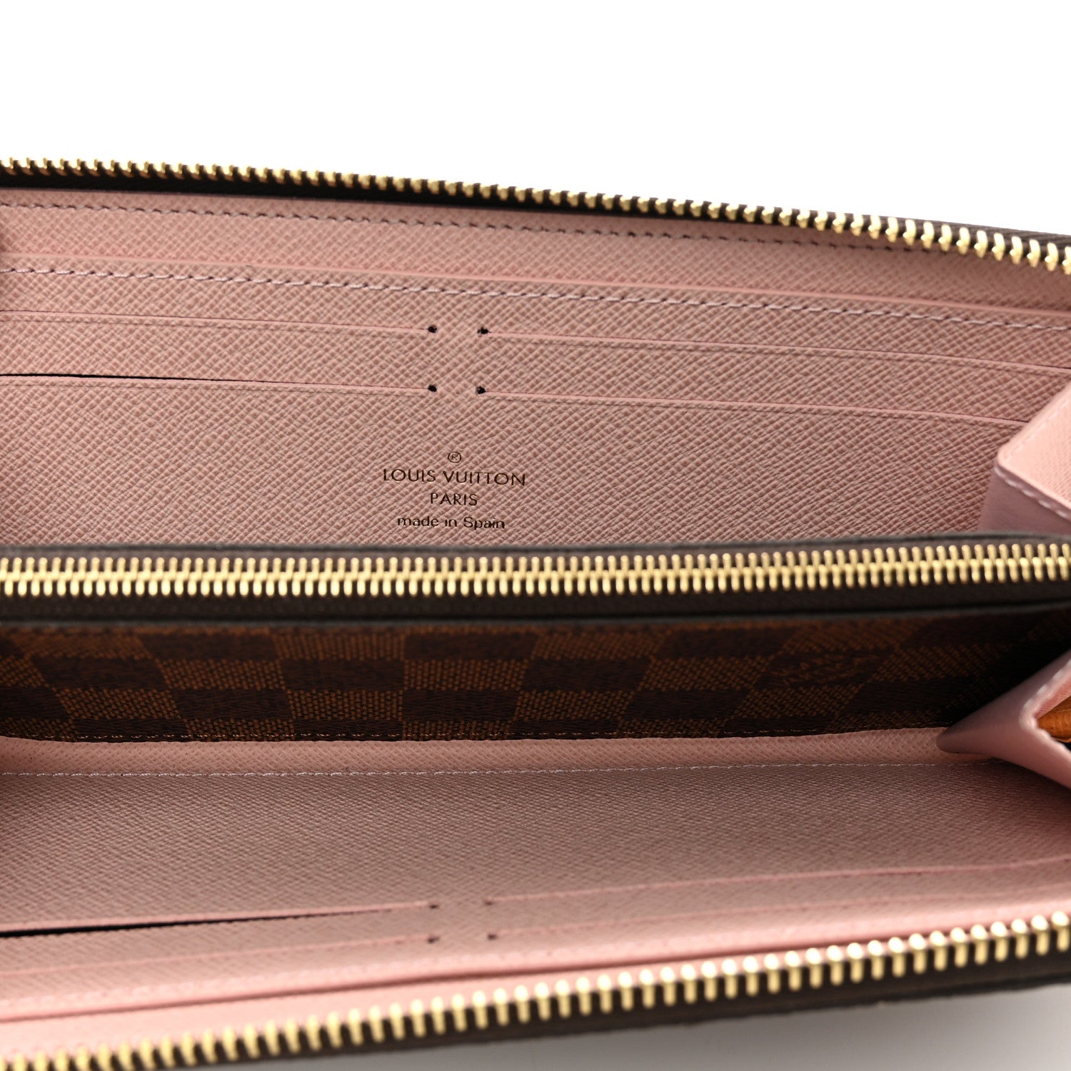 Louis Vuitton Damier Ebene Clemence Wallet Rose Ballerine 5 of 6