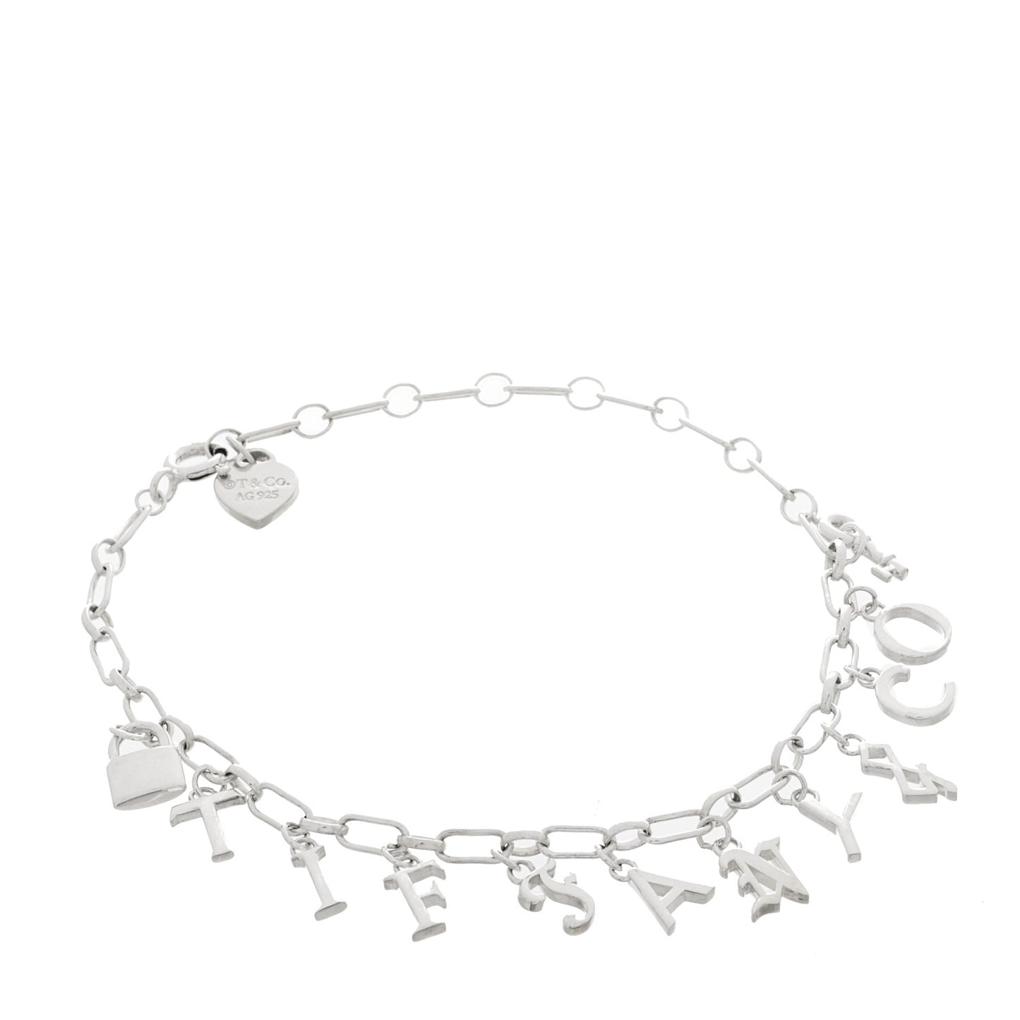 Sterling Silver Enamel Love Notes Logo Charm Bracelet Blue