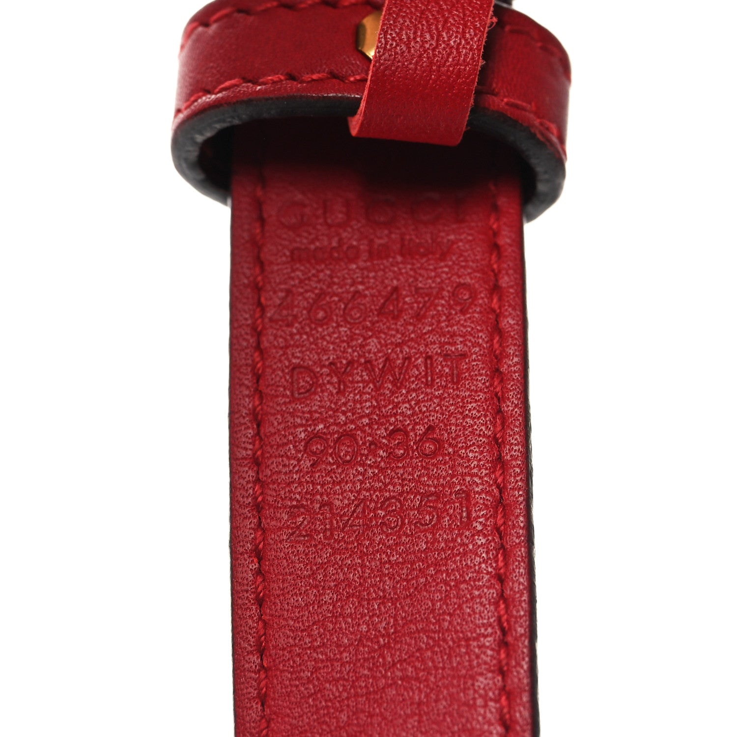 Gucci Calfskin Crystal Embellished Double G Belt 90 36 Hibiscus Red 5 of 5