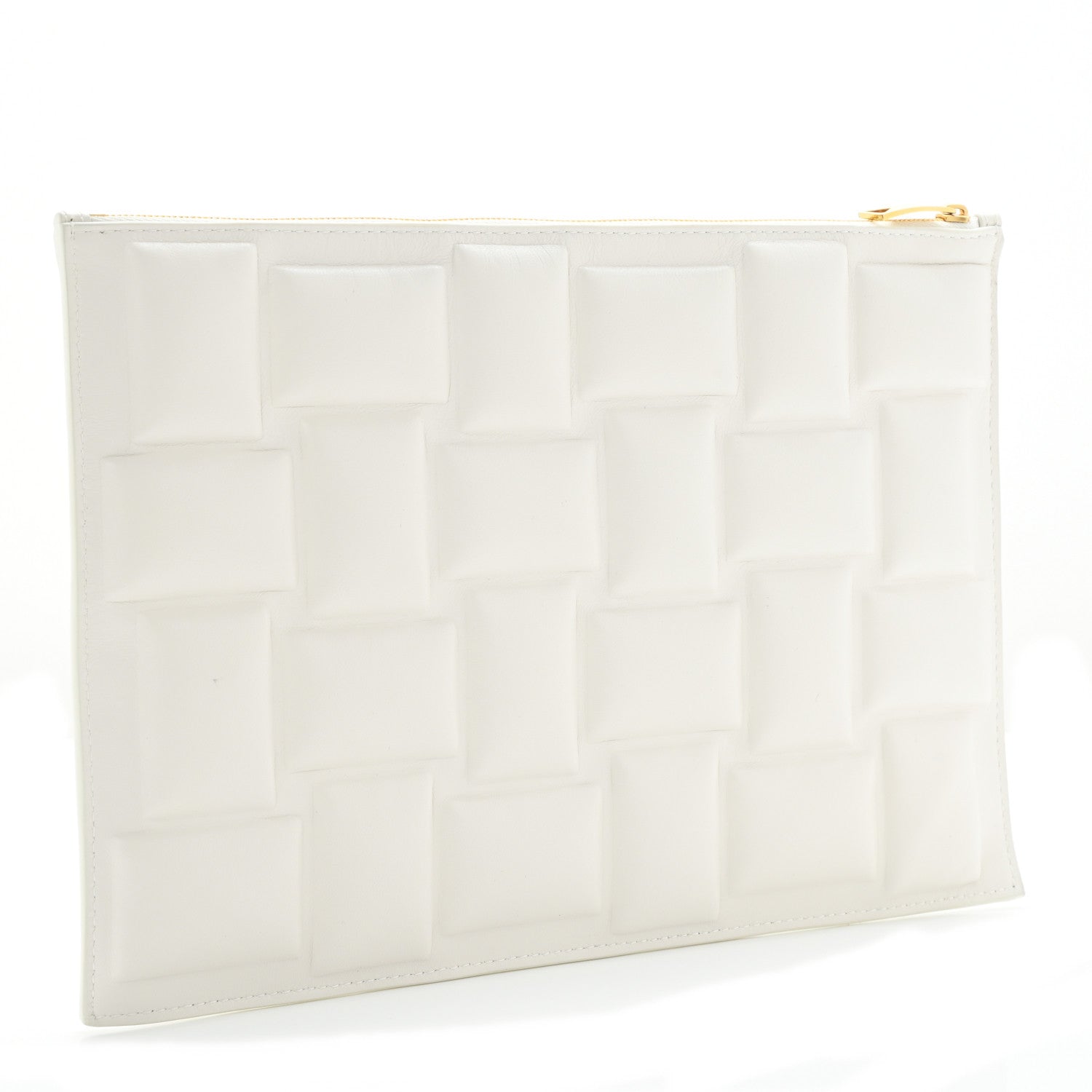 Bottega Veneta Nappa Embossed Pouch Clutch White 3 of 7