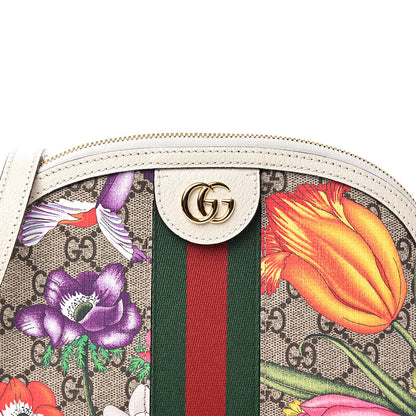 Gucci GG Supreme Monogram Flora Web GG Small Ophidia Dome Shoulder Bag White 10 of 12
