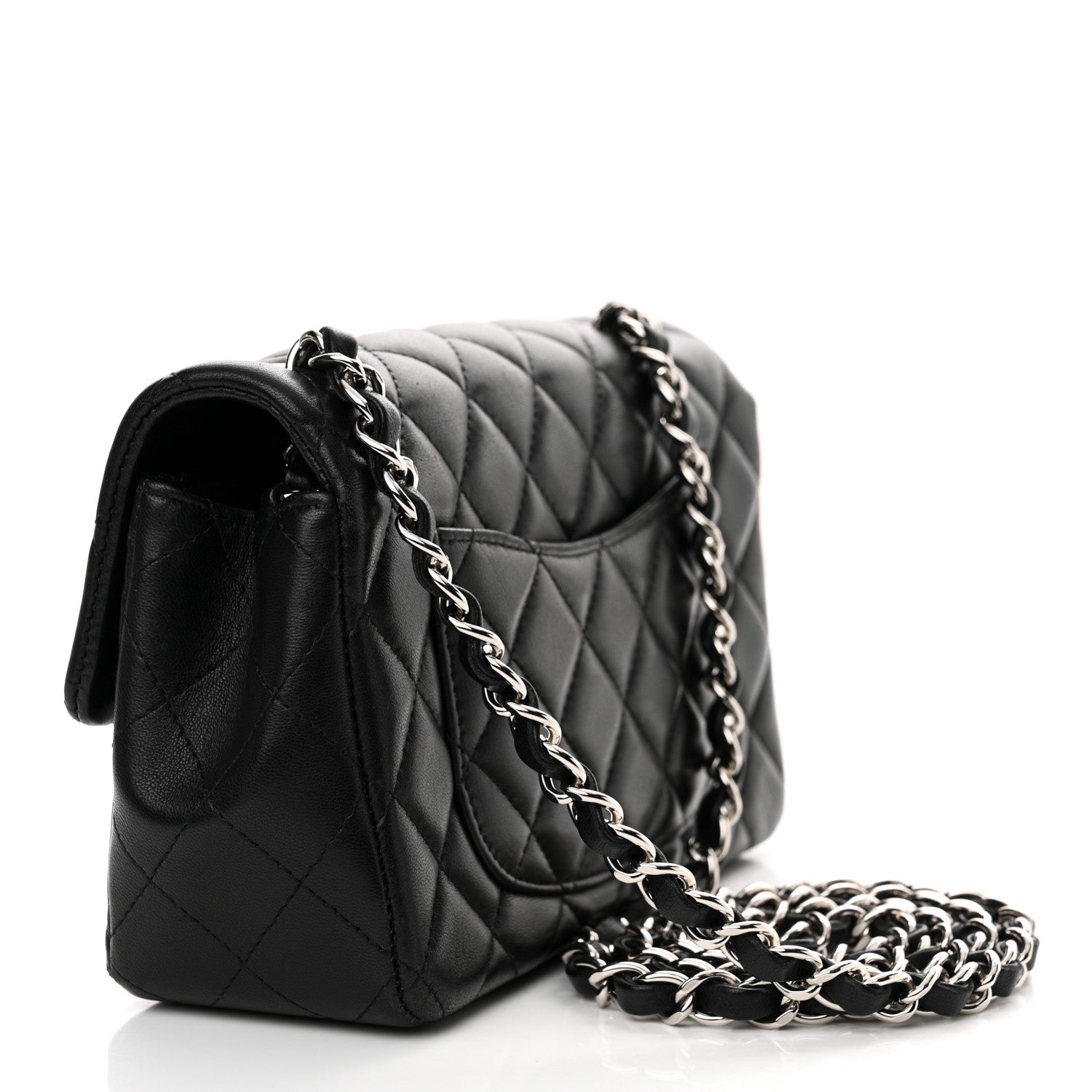 Chanel Lambskin Quilted Mini Rectangular Flap Black 3 of 12