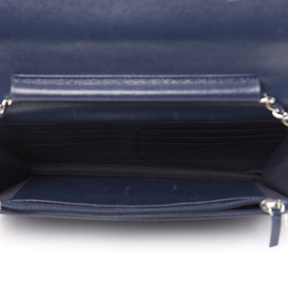 Chanel Sheepskin Quilted Mademoiselle Vintage Wallet On Chain WOC Blue 5 of 19
