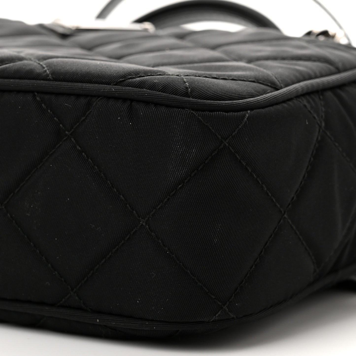 Nylon Tessuto Impuntu Quilted Bandoliera Crossbody Bag Black