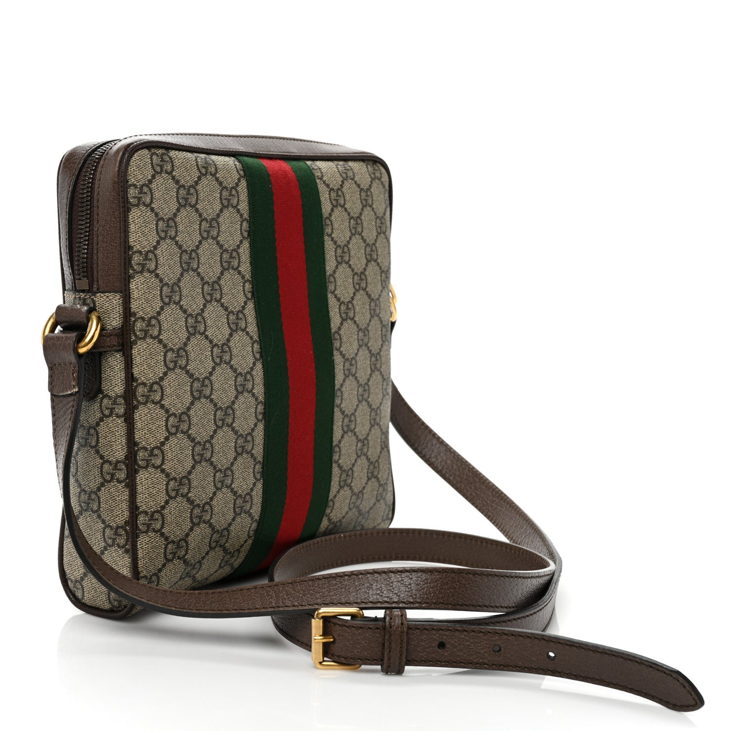 GG Supreme Monogram Web Small Ophidia Messenger Bag Brown