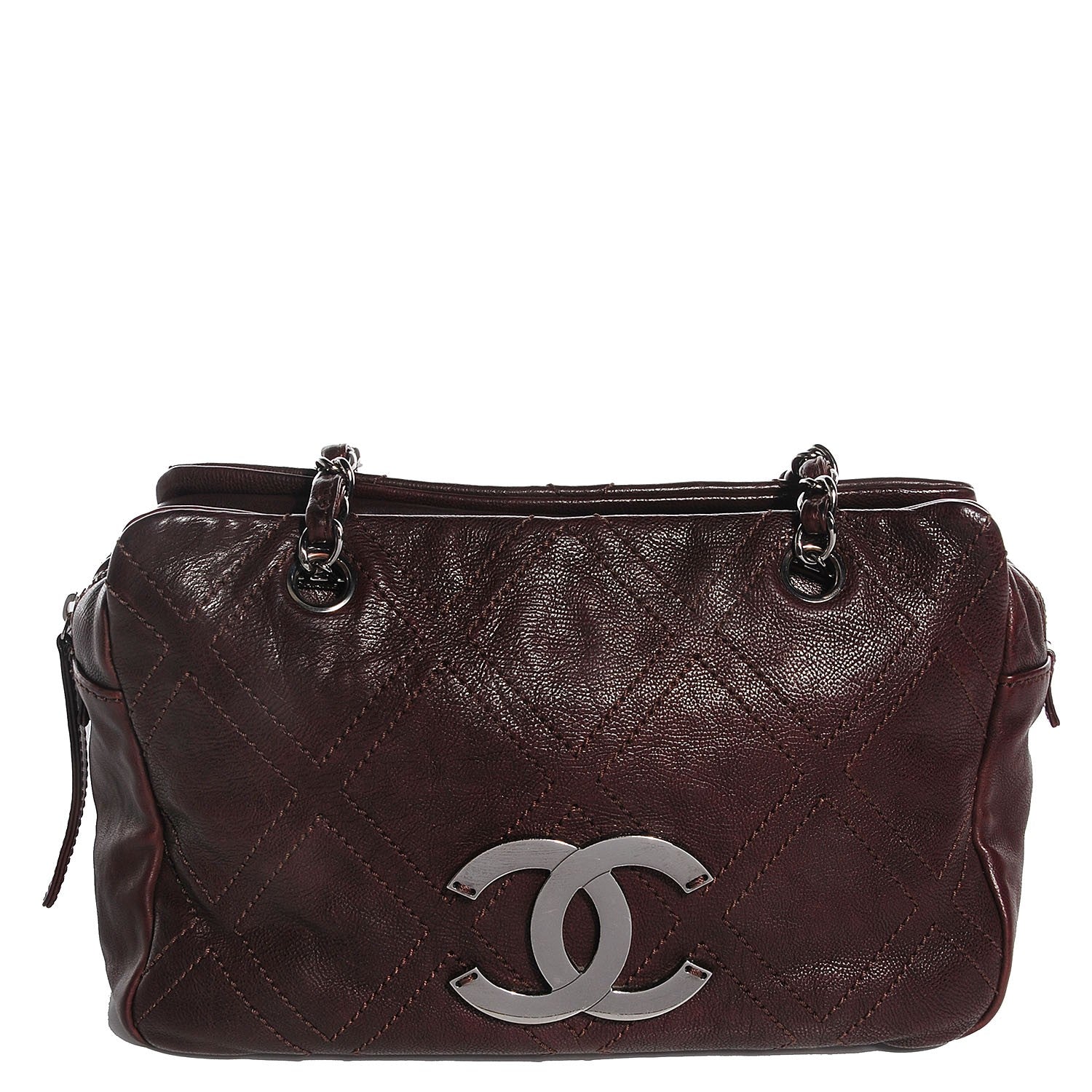 Chanel Calfskin Diamond Stitch Small Tote Brown 1 of 7