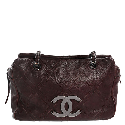 Chanel Calfskin Diamond Stitch Small Tote Brown 1 of 7