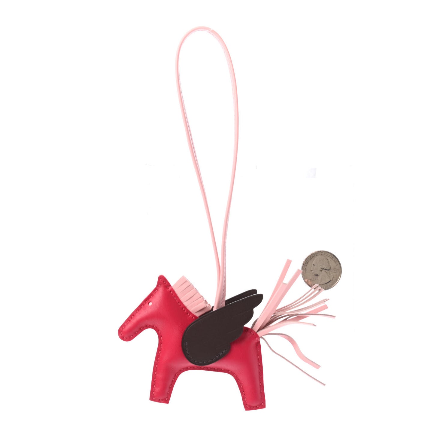 Milo Lambskin Grigri Rodeo Pegase Horse Bag Charm PM Framboise Rose Sakura Rouge Sellier
