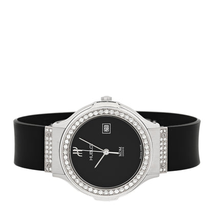 Hublot Stainless Steel Rubber Diamond Bezel 32mm Classic MDM Quartz Watch Black 1401.5.054 2 of 5