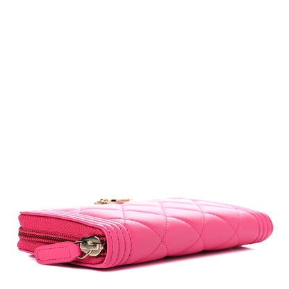 Chanel Lambskin Quilted Small Boy Zip Around Wallet Pink 4 of 11