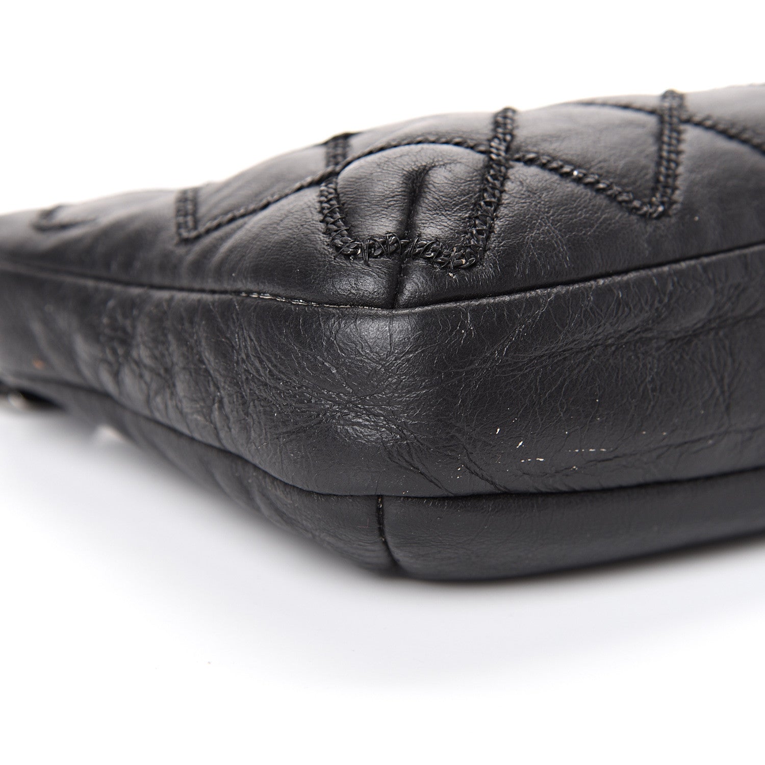 Chanel Lambskin Double Stitched Shoulder Bag Black 8 of 14