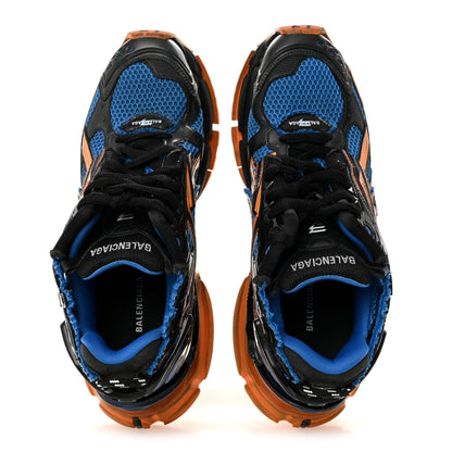 Balenciaga Mesh Rubber Bi-Color Mens Runner Sneakers 10 Blue Orange Black White 2 of 10