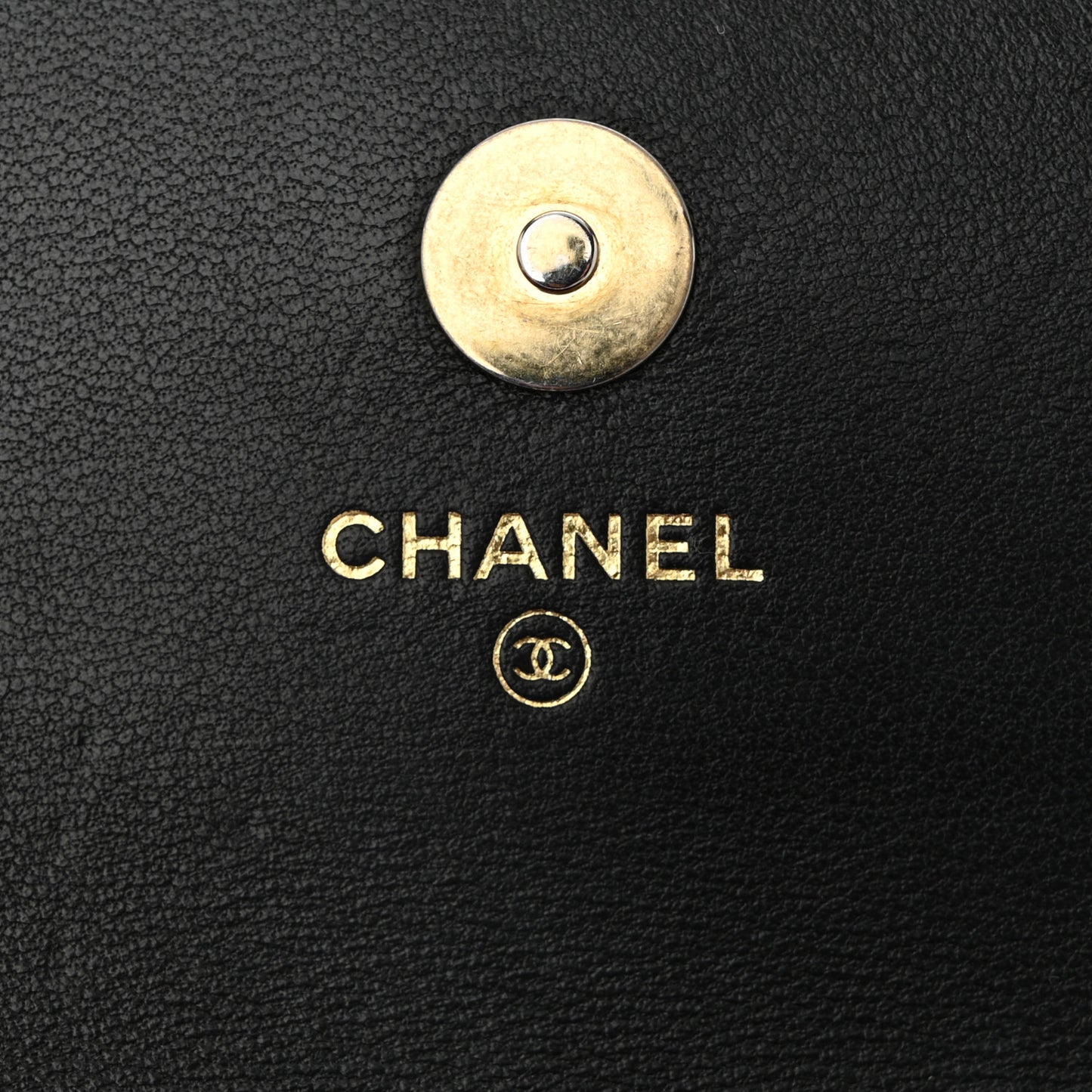 Lambskin Quilted Sweet Camellia Flap Phone Holder With Chain Black