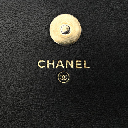 Chanel Lambskin Quilted Sweet Camellia Flap Phone Holder With Chain Black 6 of 12