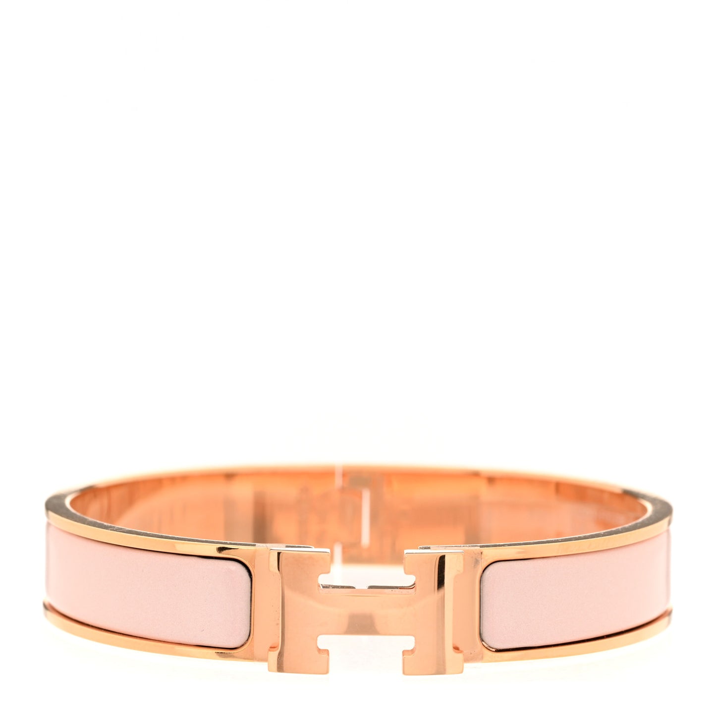 Enamel Narrow Clic Clac H Bracelet GM Rose Candeur
